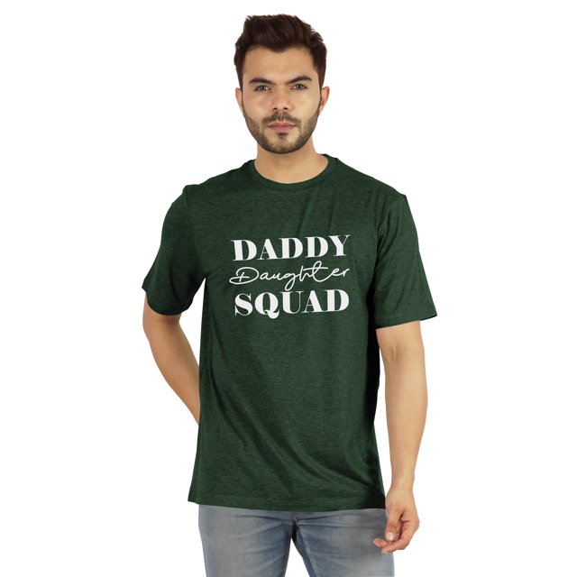 Inkmeso T-shirt Graphique Imprimé pour Hommes Daddy Daughter Squad€ T-shirt Col Rond Tee pour Pères / Papa