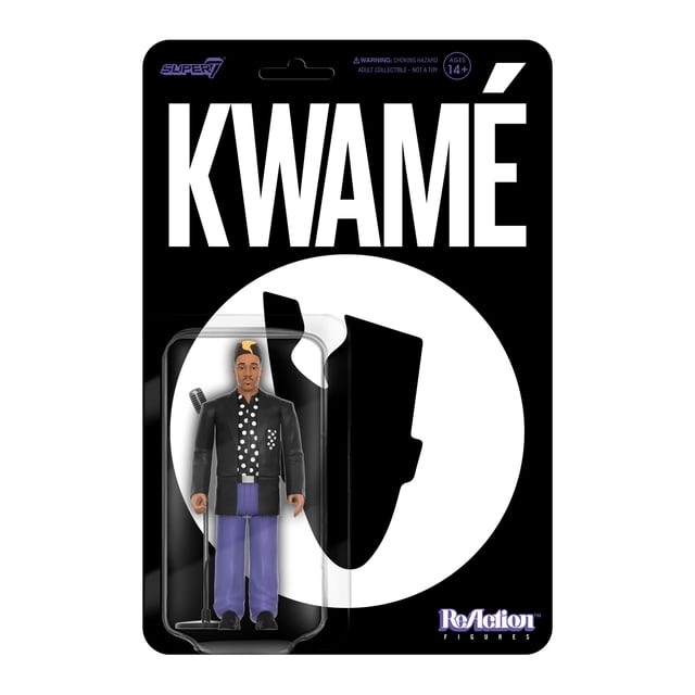 Figura de acción Super7 Kwamé con lunares blancos y negros 3.75