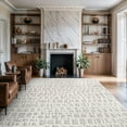 thumbnail image 4 of Beverly Rug Modern Micro Loop Geometric Grid Non Shedding Area Rug White 8x10, 4 of 9