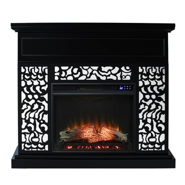 Southern Enterprises SEI Furniture Engineered Wood Electric Fireplace in Black