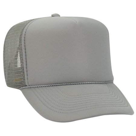 Otto Cap 5-Panel Trucker Hat - Mid Profile With Mesh Back & Foam Front, Comfortable Adjustable Hat In White