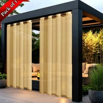 Xhegex Outdoor Curtains Waterproof Windproof Weatherproof Curtain for Patio, Cabana, Porch, Pergola and Gazebo, Grommet Top and Tab Bottom Drape, 1Panel, 52x72 inch, Yellow