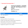 thumbnail image 2 of Fuel Pressure Regulator - Compatible with 1999 - 2001 Honda CR-V 2.0L 4-Cylinder 2000, 2 of 2