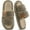 Khaki, variant on Ecetana House Slippers for Women Open Toe Fuzzy Slippers Slides Memory Foam Indoor House Shoes