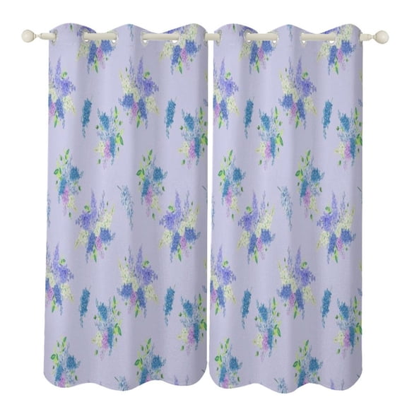 Purple Lavender Print Window Blackout Curtain 3d Printed Blackout Curtain Bedroom Living Room Hotel Window 2 Panel Shade