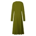 thumbnail image 5 of biudgviw Beach Dresses for Women Casual Long Sleeve V Neck T-Shirts Dress Fall Lounge Flowy Solid Color Midi Dress, 5 of 5