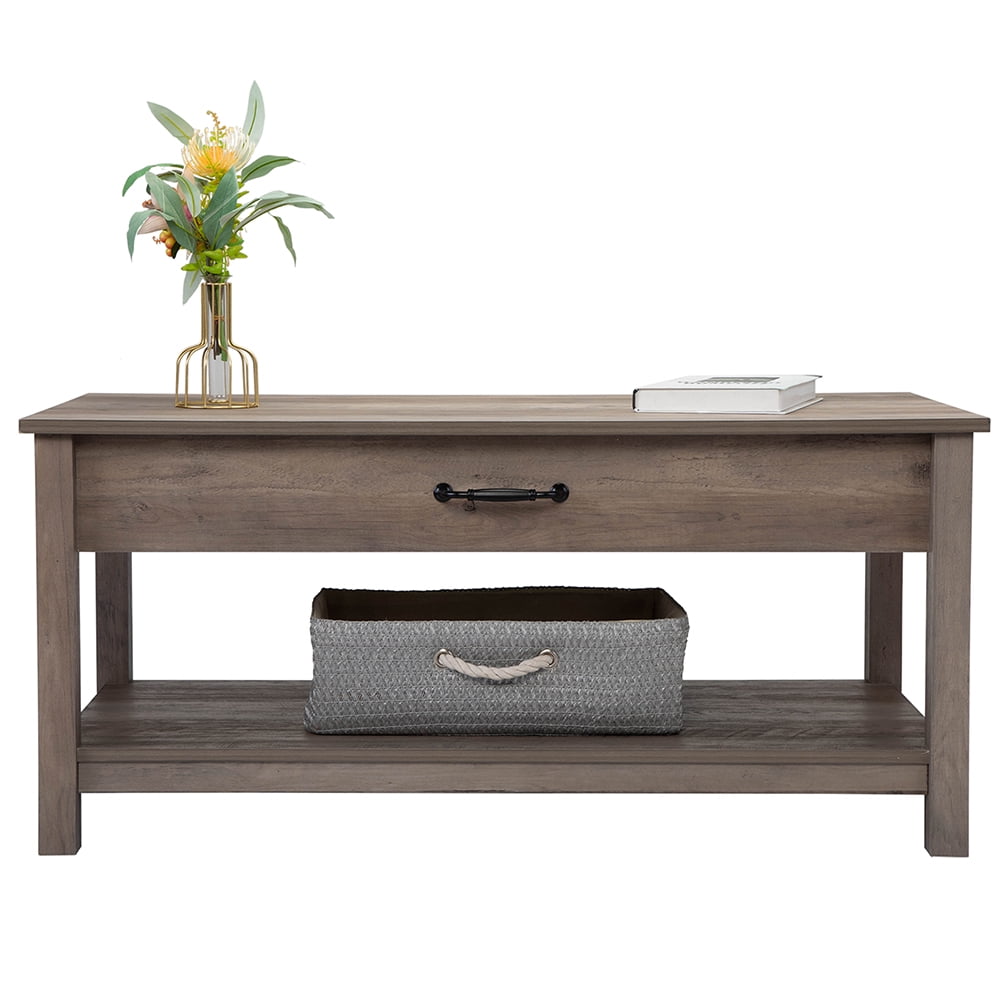 Kepooman Lift Top Coffee Table w/ Hidden Storage Compartment & Drawer, Pop Up Coffee Table for Living Room, Cement Ash Kepooman Lift Top Coffee Table w/ Hidden Storage Compartment & Drawer, Pop Up Coffee Table for Living Room, Cement Ash