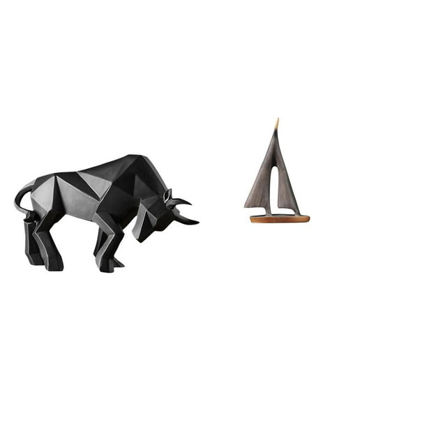 Estatua del toro,Estatua de toro,estatuilla,escultura,decoración de escritorio,Escultura de velero,Estatua de velero Decoración de velero Barco de vela,Figura de velero modelo escultura