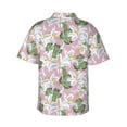 thumbnail image 3 of Daiia Lilies Flowers Hawaiian Shirt for Men Gentle Cotton Regular Short Sleeve Casual-Small, 3 of 9
