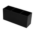 thumbnail image 1 of Caja de tres rejillas para brochas de maquillaje, organizador de escritorio para oficina y hogar (negro), 1 of 5
