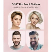مكواة مسطحة Terviiix Pencil ، 0.3 مكواة شعر صغيرة ، كلها وردية