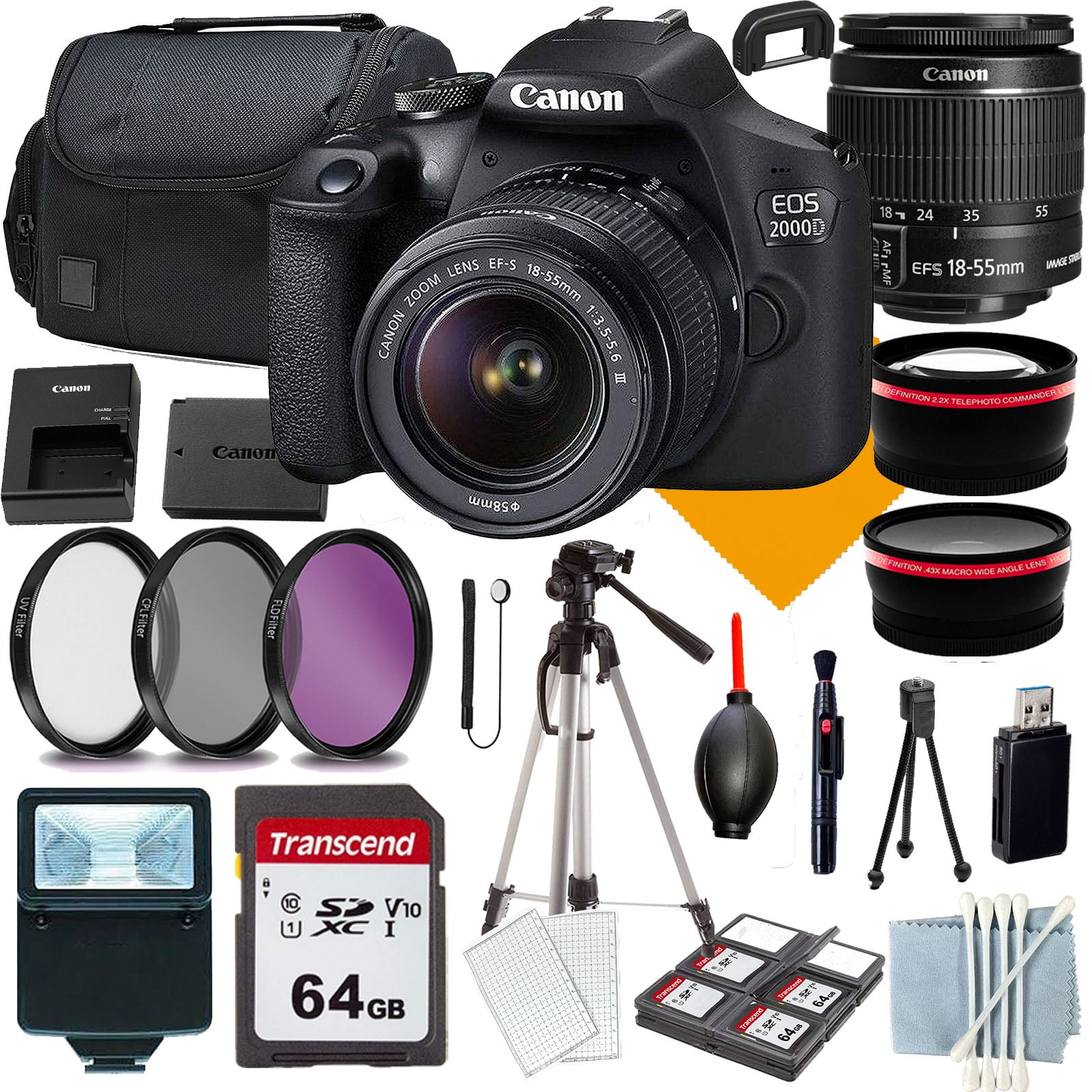 Canon EOS Rebel 2000D Camera with Starter Kit+Lens