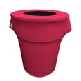 thumbnail image 4 of LA Linen Stretch Spandex Trash Can cover 44-Gallon Round,Coral, 4 of 7