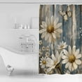 thumbnail image 4 of 72x78 Inch Shower Curtain Vintage Daisy Bathroom Decor Waterproof Fabric Bathtub Bath Curtains Decorative Vintage Farmhouse Butterfly Wooden Extra Long Shower Curtain Set with Hooks, 4 of 6