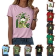 thumbnail image 2 of UngA St Patrick Day Shirts Women Lucky Shamrock Tee St Pattys Day Irish Tshirt Clover Graphic Short Sleeve Top,M, 2 of 9