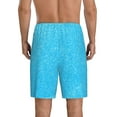thumbnail image 3 of Easygdp Sky Blue Glitter Men's Short Pajama Pants, Sleep Shorts, Household Pants, Casual Pants with Pockets - Small, 3 of 9