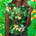 thumbnail image 2 of AOOCHASLIY Womens Clothes Tops Summer Casual, St. Patrick's Day Fashion Woman Round Neck Short Sleeve Tops T-Shirt Prints Loose Blouse for Home Party Outdoor, 2 of 7