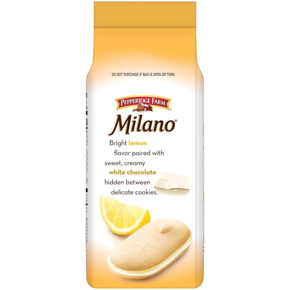 Pepperidge Farm Milano White Chocolate Lemon Flavored Cookies 7 oz - 5 Pack