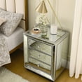 thumbnail image 6 of 16.5" D Silver Mirrored 3 - 4 Drawer Chest for Bedroom, Easy to Maintain, 6 of 7