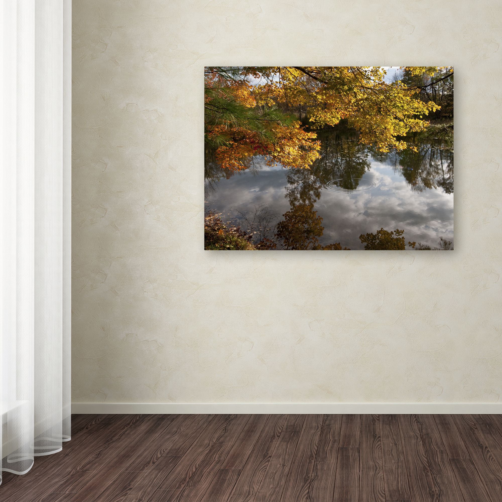 Trademark Fine Art "Kendal Lake Autumn Reflection" Canvas Art by Kurt Shaffer