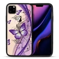 thumbnail image 2 of FINCIBO Slim TPU Bumper + Clear Hard Back Cover for Apple iPhone 11 Pro 5.8" 2019, Clear Pink Purple Butterfly, 2 of 7