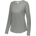 thumbnail image 2 of Augusta Ladies Lux Tri-Blend Long Sleeve Tee 3077 Grey Heather 2Xl, 2 of 2