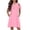 Pink, variant on Arshiner Girls Summer Dress Short Sleeve Cold Shoulder Solid Color Swing Casual Dresses with Pockets