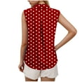 thumbnail image 6 of Women's Sleeveless V-Neck Printed Top - Casual Button Up Shirt for Work, Summer Blouse, 6 of 6