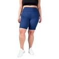 thumbnail image 2 of INERZIA 2 Pack Plus Size Biker Shorts For Women High Waisted Workout Yoga Shorts Plus Size Booty Shorts For Women Black and Navy 1X, 2 of 5