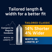 MyONE® Custom Fit® Tailored Classic Condoms | Ultra-Thin Latex, Lubricated | 10 Count