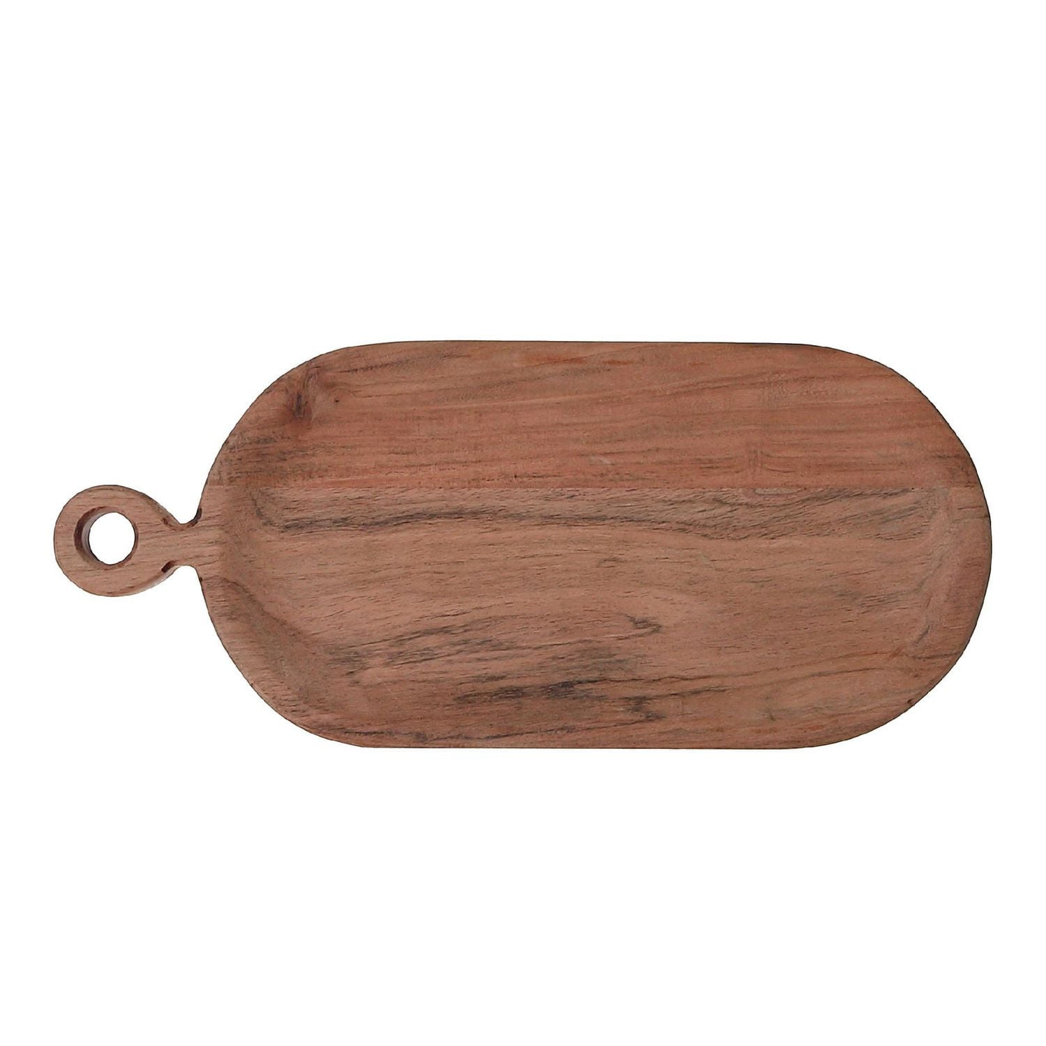 IH Casa Decor Acacia Wood Oval Serving Tray With Single Handle