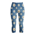 thumbnail image 5 of Yertdoel Capri Leggings for Women High Waist Floral Print Slim Fit Stretch Yoga Capri Pants Daily Sports Casual Workout Trousers with Pockets, 5 of 9