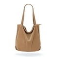 thumbnail image 1 of Bolso de mano de pana para mujer, con cremallera, informal, de gran capacidad, con bolsillos, 1 of 5