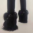 thumbnail image 5 of Plush Furry Leg Warmers for Women Teens Dark Punk Grunge Eyelets Strap Fuzzy Boot Covers for Festivals and Themed Event, 5 of 9