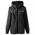 thumbnail image 2 of Ladies Lightweight Hooded Rain Poncho Coat Adjustable Drawstring Pockets - Breathable Windbreaker, 2 of 7