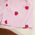 thumbnail image 6 of Faraee Toddler Girl Clothes Baby Strawberry Print 2 Piece Stripe Summer Outfits Ruffle Hem Vest Shirt Tank Tops Shorts Set (12-18M,Pink), 6 of 7