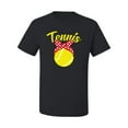thumbnail image 2 of Wild Bobby, Tennis Mom Cute Bow Ribbon Tennis Ball, Mother's Day, Men Graphic T-Shirt, Black, Small, 2 of 3