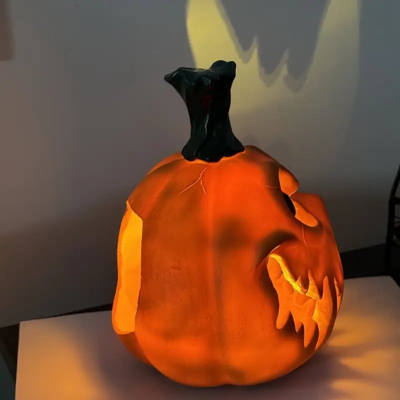 Halloween Giant Pumpkin Resin Decoration, Spooky Skull Head with Eerie Facial Features, Hollow Design for Indoor/Outdoor Festive Decor, Halloween Decor, Hallow