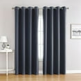 thumbnail image 1 of Pale Blue 99% Blackout Curtains 2 Panels for Bedroom Farmhouse Window Treatment Textured Triple Weave Room Darkening with 8 Grommets Top Drapes for Living Room, 52"W X 84"L, 1 of 1