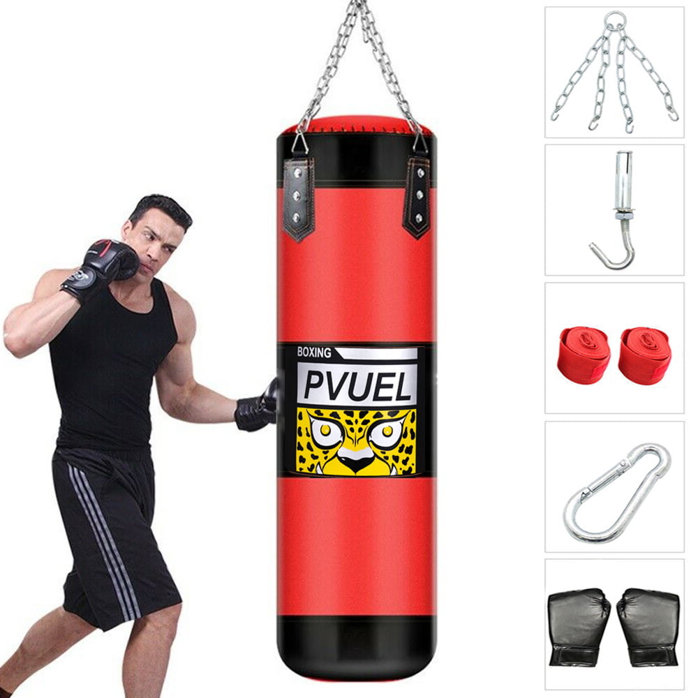 MADX 13 Piece 4ft Boxing Set UNFILLED  Punch Bag Gloves,Chain,Bracket,Kickbag 