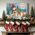 thumbnail image 5 of P&L Art Merry Christmas Snowman & Forest Animals Canvas Wall Art, Watercolor Holiday Decor with Deer, Fox, Bunny, Framed Canvas Print, 5 of 8