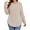 Beige, variant on Womens Plus Size Tops Crewneck Long Sleeve Shirts Loose Tunic Tops Curved Hem Fall Pullover