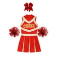 thumbnail image 4 of iixpin Cheer Leader Costume for Girls Sports Dress Outfit 6-16 Years Cheerleading Uniform Performance Dancewear B Red 6, 4 of 6