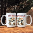 thumbnail image 3 of Happy New Year with Shetland Sheepdog Fireworks Holiday Xmas Winter 2025 Mug Sheltie Dog Lover Gifts Coffee Tea Cup - 00025, 3 of 4