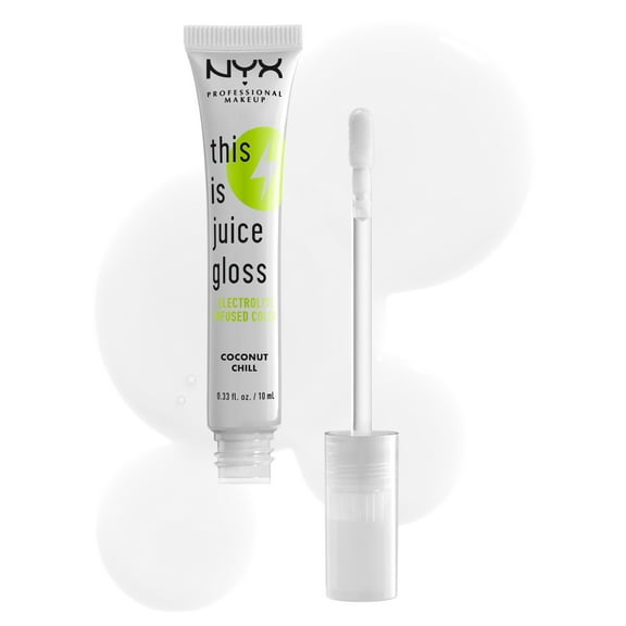 NYX Professional Makeup This Is Juice Gloss, Infused with Electrolytes, Coconut Chill