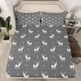 thumbnail image 2 of Feelyou Teens Cartoon Deer Full Size Sheets, Kawaii Animal Lover Bed Sheets, 4pcs, 2 of 7