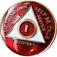 thumbnail image 1 of 1 Year AA Medallion Metallic Red Tri-Plate Gold Plated Chip, 1 of 7
