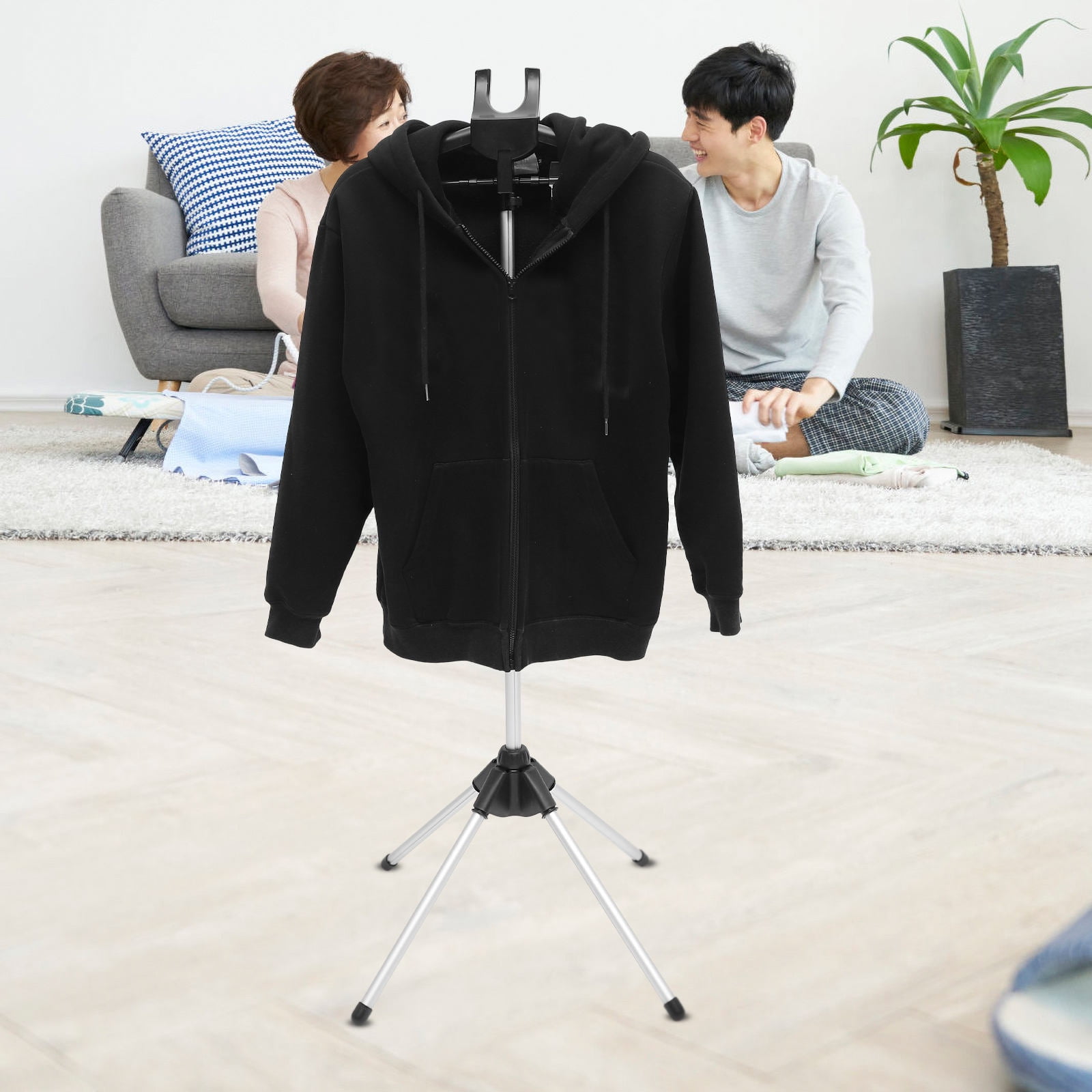 FOMIYES Portable Foldable Clothes Steamer Stand with Adjustable Aluminum Frame and Hanger for Easy Garment Steaming and Care