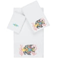 thumbnail image 2 of Linum Home Textiles 3-Pieces Tropical Fish Turkish Cotton Embellished Towel Set, 27" x 54", White, 2 of 9