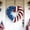 D, variant on QuanTara Handcrafted American Independence Day Wreath, 9.84in Patriotic Front Door Decor, Farmhouse Style Cloth Hanging for Outdoor Holiday, Red White Blue